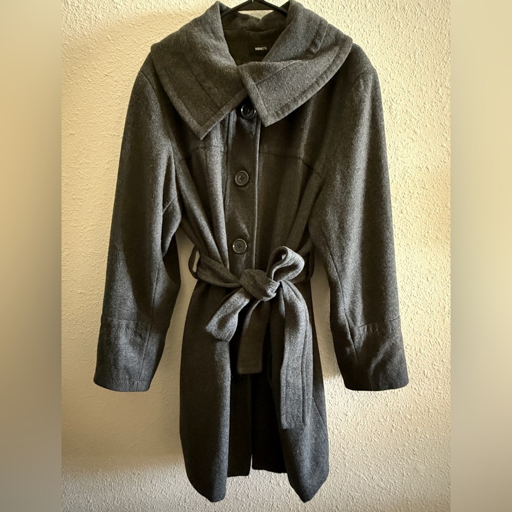 H&M Long gray wool blend coat